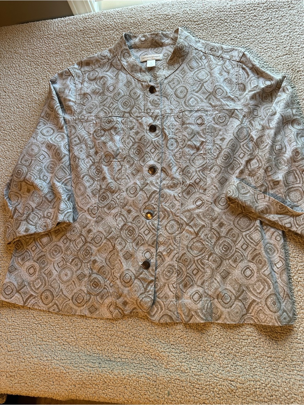 Womens Christopher &Banks Button-Front Jacket